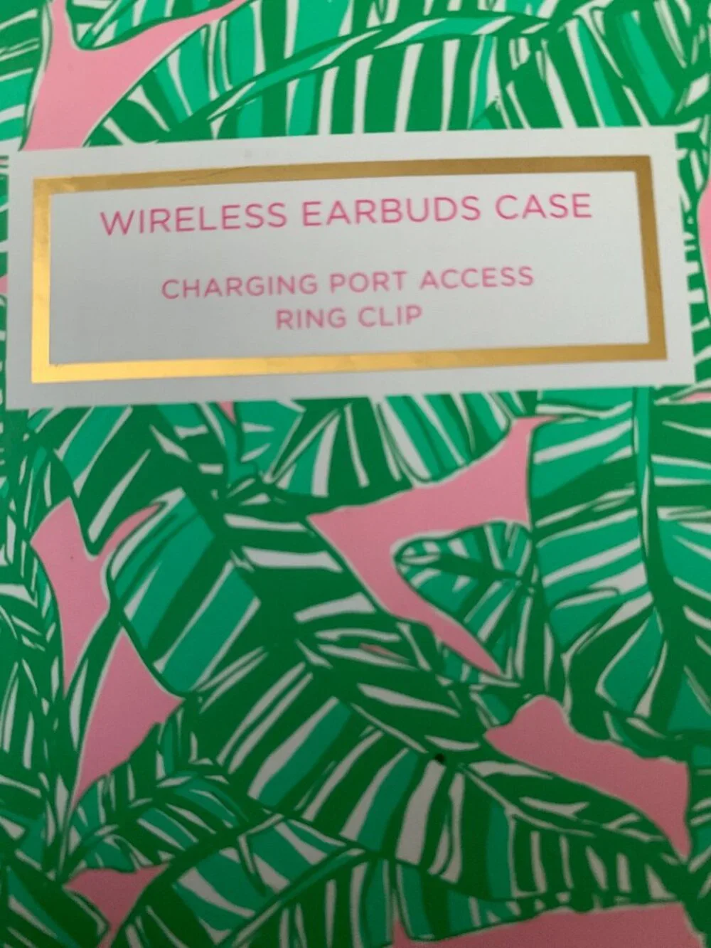 LILLY PULITZER Spearmint Caning Wireless Earbud Case in Green/White